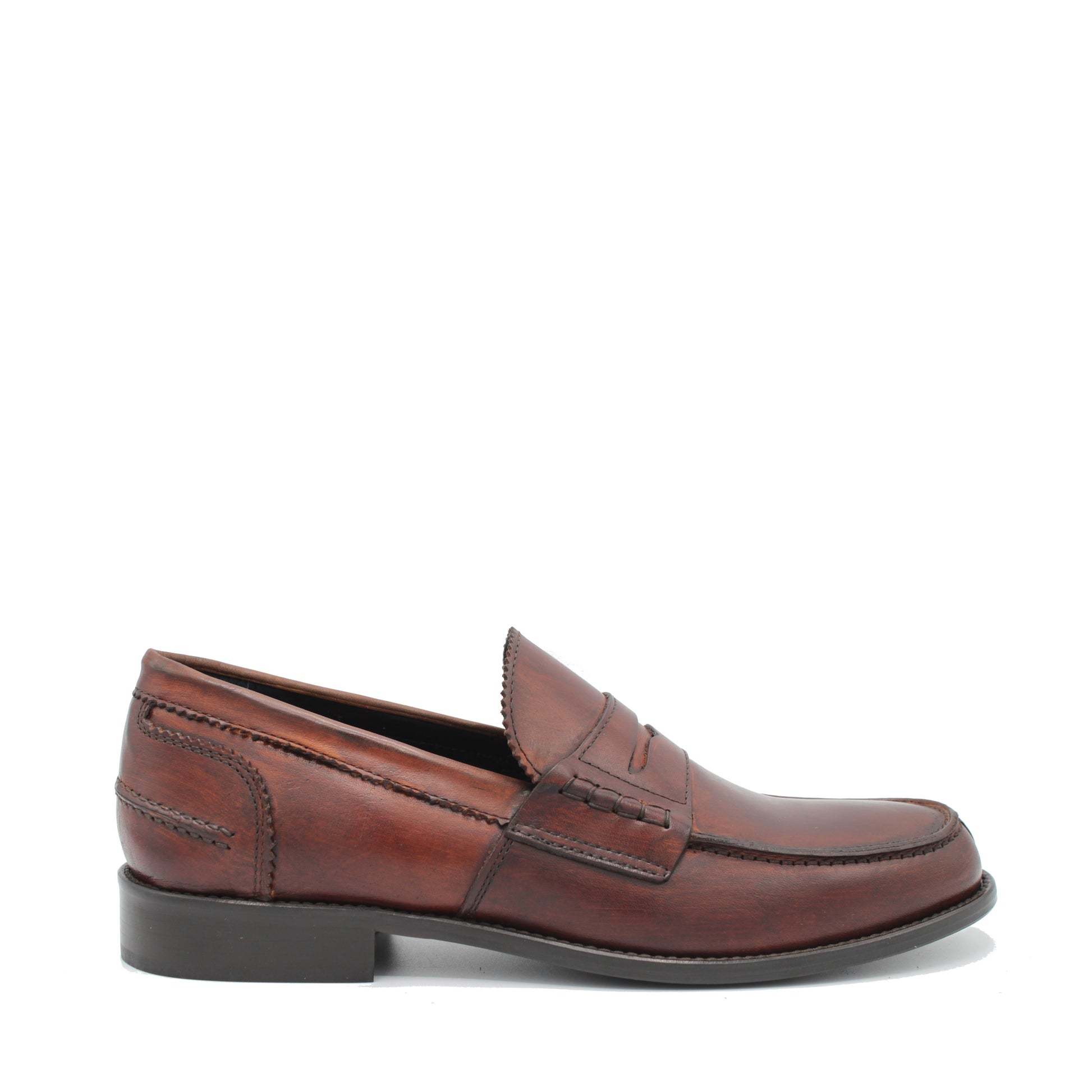 SUNDAY LOAFER CHESTNUT LEATHER - Saxone of Scotland