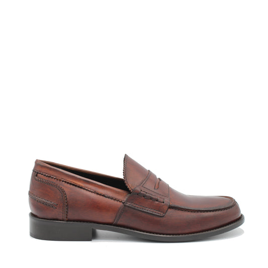 SUNDAY LOAFER CHESTNUT LEATHER - Saxone of Scotland