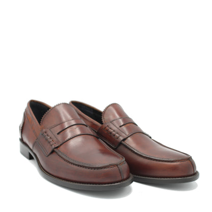 SUNDAY LOAFER CHESTNUT LEATHER - Saxone of Scotland