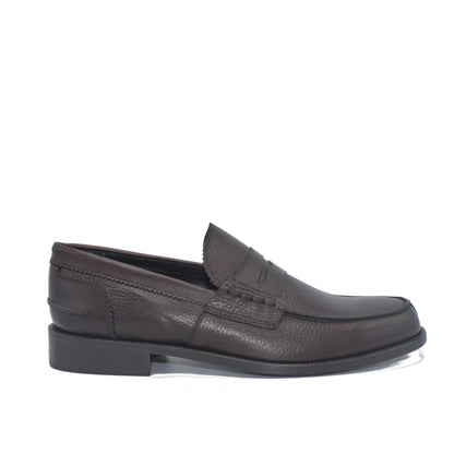 SUNDAY LOAFER DARK BROWN GRAIN - Saxone of Scotland