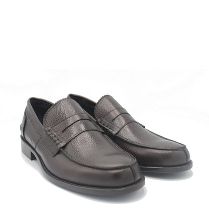 SUNDAY LOAFER DARK BROWN GRAIN - Saxone of Scotland