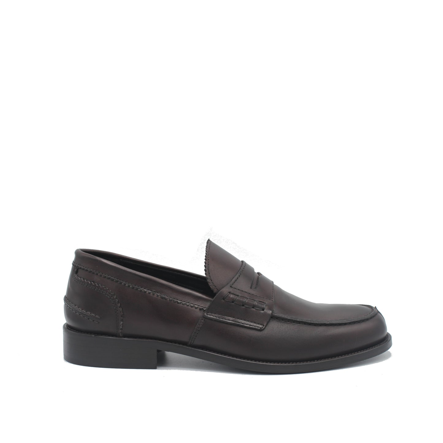 SUNDAY LOAFER DARK BROWN LEATHER - Saxone of Scotland