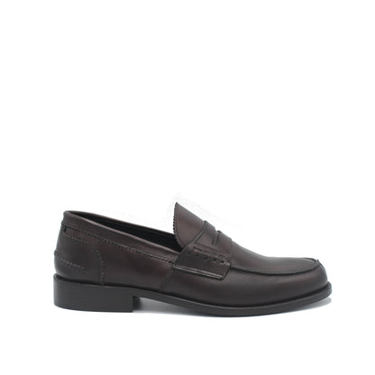 SUNDAY LOAFER DARK BROWN LEATHER - Saxone of Scotland