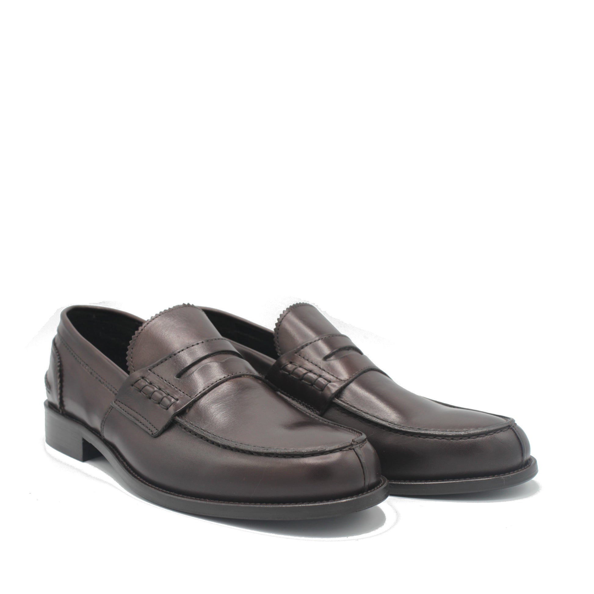 SUNDAY LOAFER DARK BROWN LEATHER - Saxone of Scotland