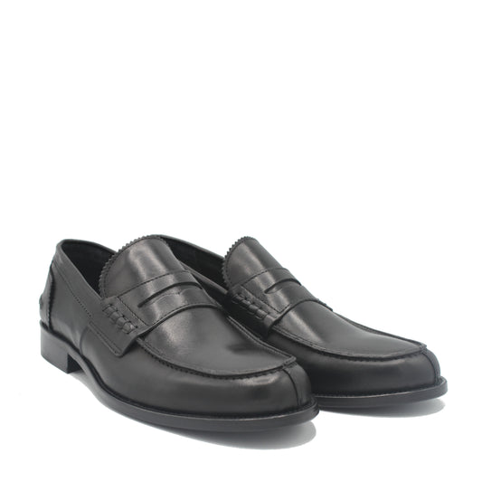 SUNDAY LOAFER BLACK LEATHER - Saxone of Scotland
