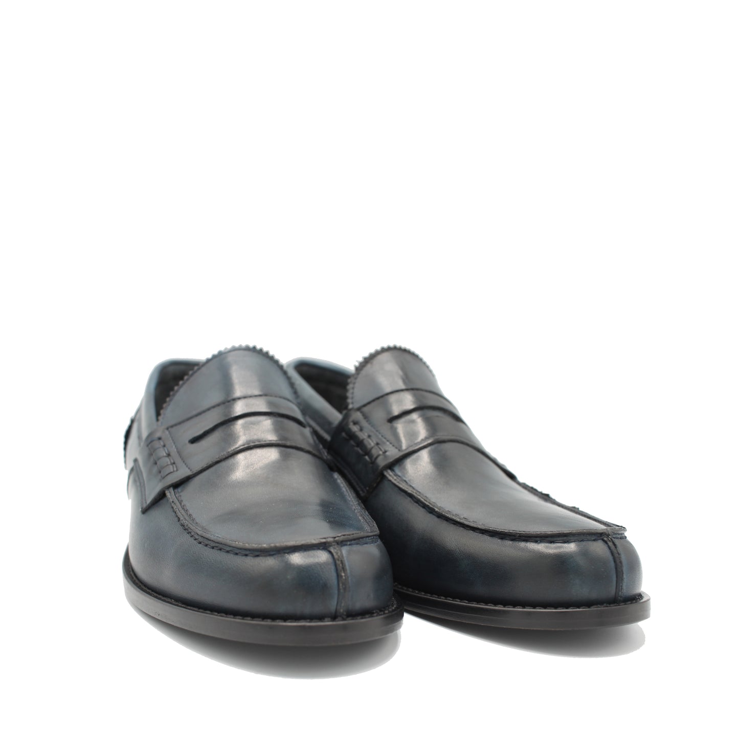 SUNDAY LOAFER NAVY LEATHER - Saxone of Scotland