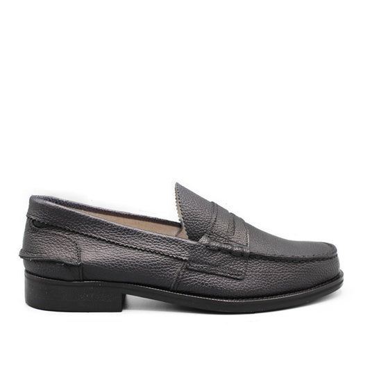 PENNY LOAFER BLACK GRAIN - Saxone of Scotland