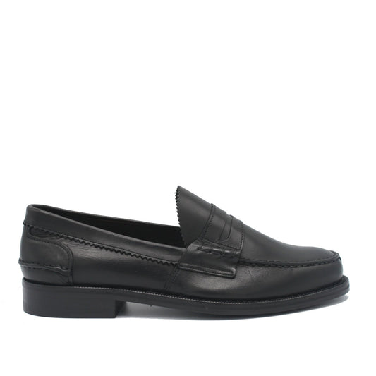 PENNY LOAFER BLACK LEATHER - Saxone of Scotland