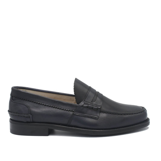 PENNY LOAFER BLUE LEATHER - Saxone of Scotland