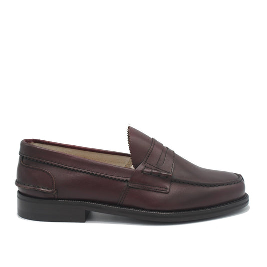 PENNY LOAFER BURGUNDY LEATHER - Saxone of Scotland