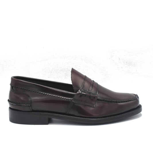 PENNY LOAFER BURGUNDY POLISHED - Saxone of Scotland