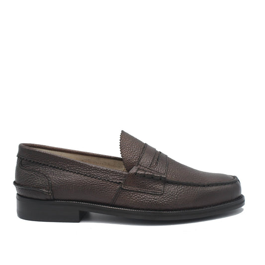 PENNY LOAFER DARK BROWN GRAIN - Saxone of Scotland