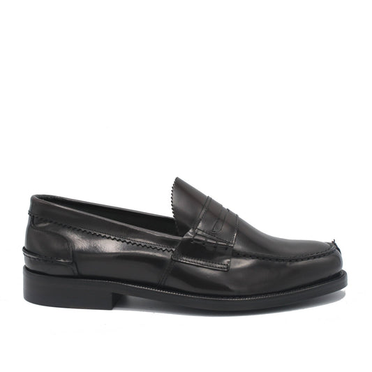 PENNY LOAFER DARK BROWN POLISHED - Saxone of Scotland