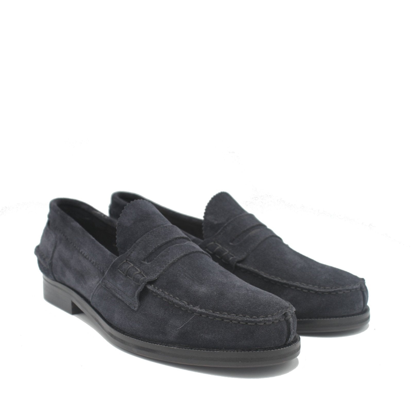 PENNY LOAFER NAVY SUEDE - Saxone of Scotland
