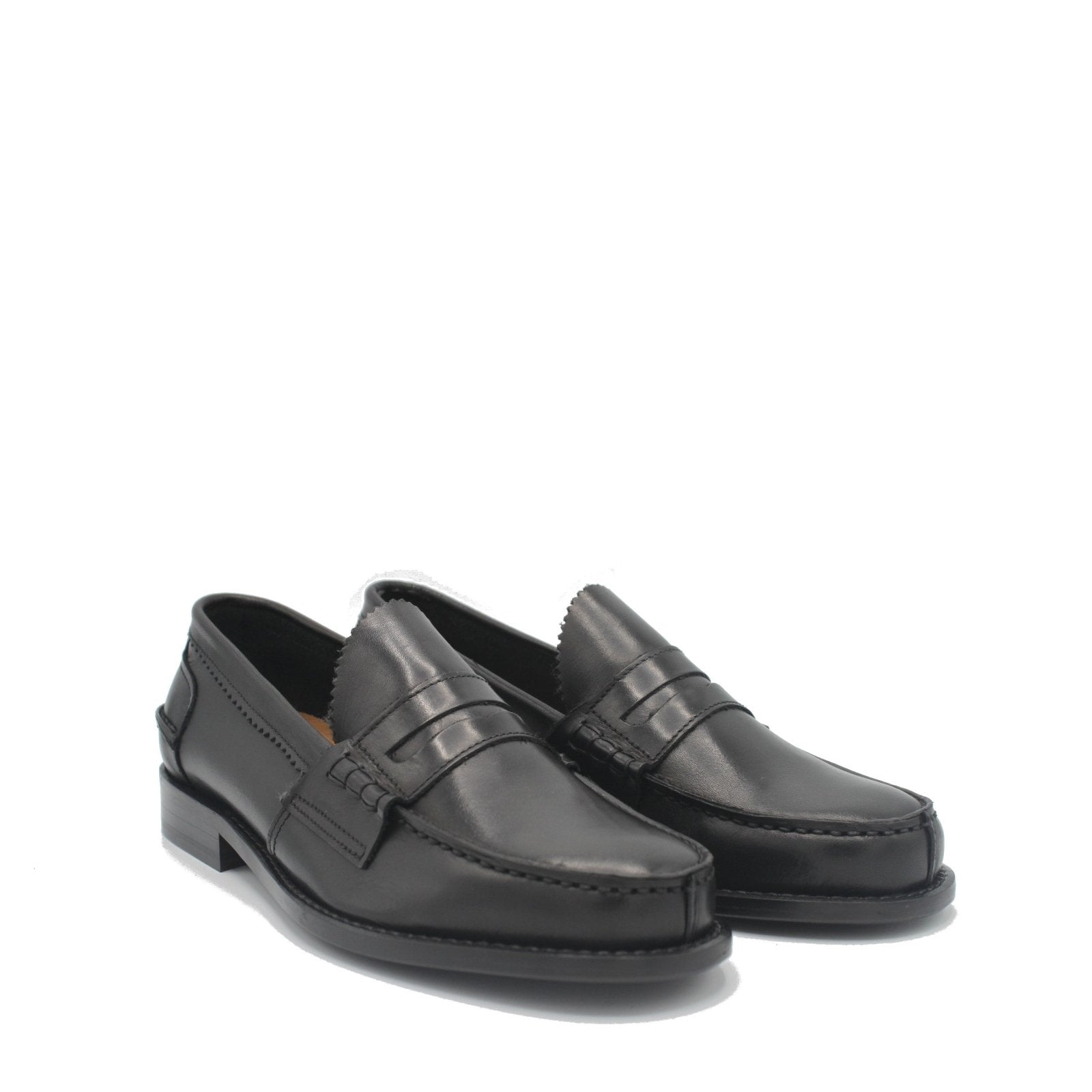 WOMAN PENNY LOAFER BLACK LEATHER - Saxone of Scotland