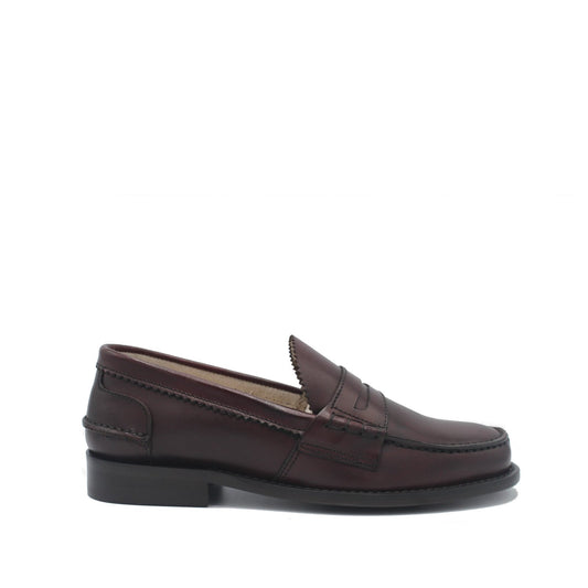 WOMAN PENNY LOAFER BURGUNDY LEATHER - Saxone of Scotland