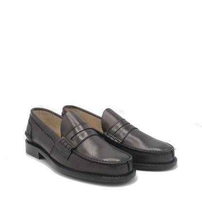 WOMAN PENNY LOAFER DARK BROWN LEATHER - Saxone of Scotland