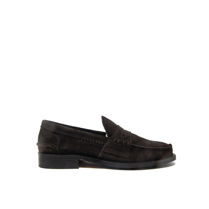 WOMAN PENNY LOAFER DARK BROWN SUEDE - Saxone of Scotland